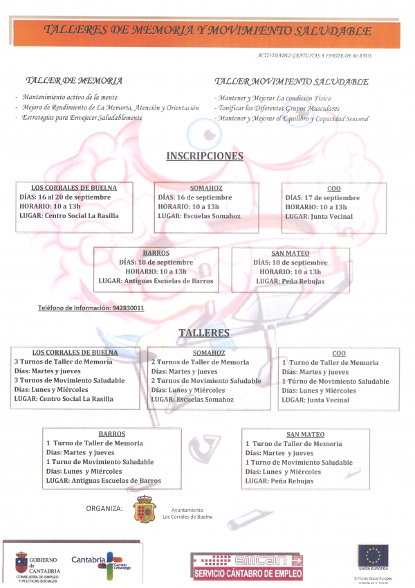 TALLERES DE MEMORIA Y MOVIMIENTO SALUDABLE