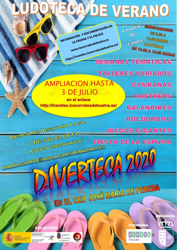 Ampliación del plazo para las inscripciones de la Diverteca Verano 2020